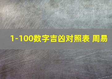 1-100数字吉凶对照表 周易